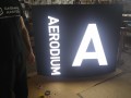 Illuminated LED letters on bended back